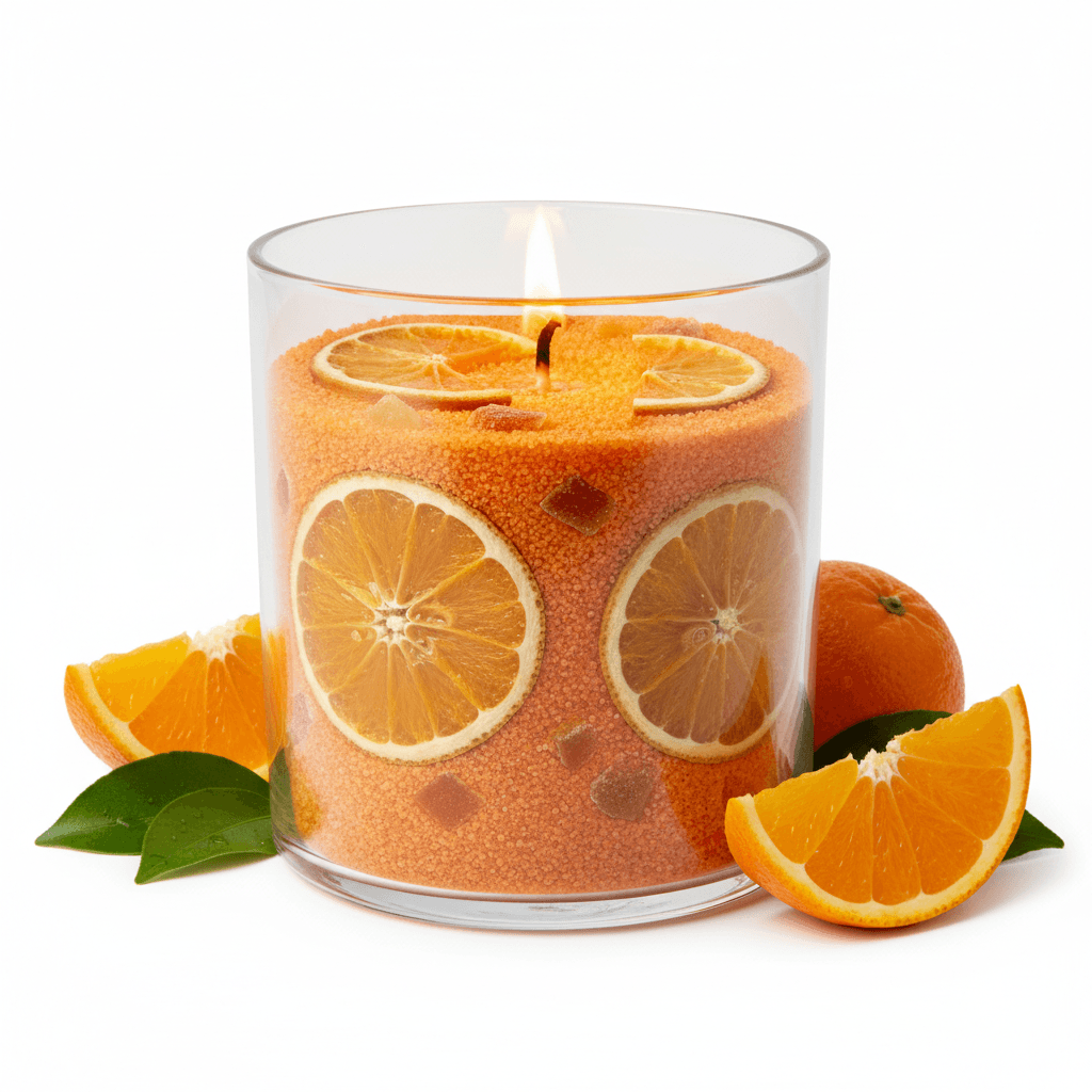 orange candle sand